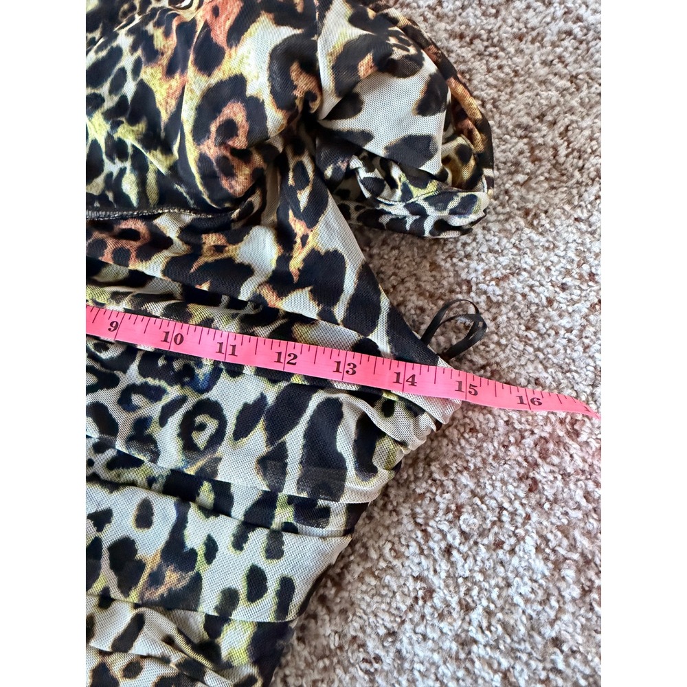 AFRM Leopard Print Ruched Bodycon Mini Dress XS - Picture 4 of 7
